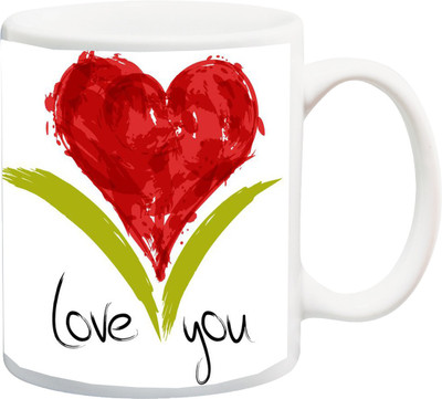 

ME&YOU Gift for Husband/Wife/Boyfriend/Girlfriend/Couple On Valentine's Day Love you Red 3D Printed Ceramic Mug(325 ml), Multicolor