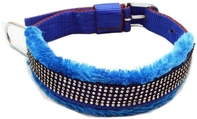 

Petshop7 High Quality & Stylish Nylon Fur Dog Collar -1 Inch - Size (Blue). Neck Size ( 17.50-22 inch) Dog Everyday Collar(, Blue