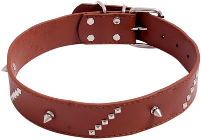 

SRI High Quality Adjustable Dog Collar 1.4 Inch With Metal Revit Stud Dog Everyday Collar(, BROWN