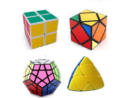 

Mayatra's Shengshou Skewb Cube Black Base, Shengshou 2x2x2 Puzzle Cube White, Shengshou Megaminx Black/White Speed Cube, Pyramind Triangl Magic Cube Puzzle (4 Cubes)(4 Pieces)