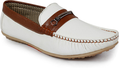 

Shoe Island Designer White Loafers For Men(White, Brown