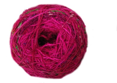 Knitsilk Sari Silk Super Premium Bulky Pink Yarn Thread(91.44 m Pack of1)