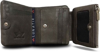 

Lunatik Men Brown Genuine Leather Wallet(10 Card Slots)