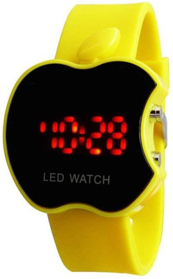 View RJ Creation LED Apple-Yellow Watch  - For Boys & Girls Wrist Watches Price Online(RJ Creation)