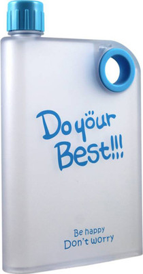 

Stealodeal Blue Portable Notebook Style Ultra Slim 380 ml Water Bottle(Set of 1, White, Blue)