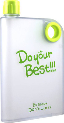 

Stealodeal Green Portable Notebook Style Ultra Slim 380 ml Water Bottle(Set of 1, White, Green)