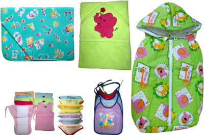 

Xchildhood Newborn Baby care Combo Set .(Multicolor)