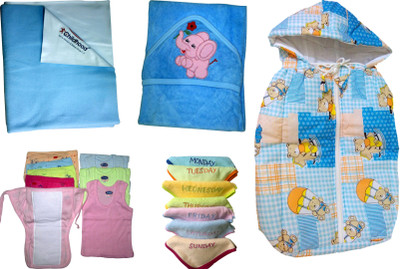 

Xchildhood Newborn Baby Care Combo Set .(Multicolor)