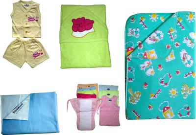 

Xchildhood Newborn Baby Care Combo Set .(Multicolor)