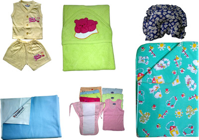 

Xchildhood Newborn Baby Care Combo Set.(Multicolor)