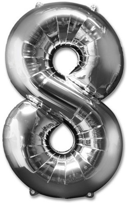 

ROCK THE PARTY Solid SILVER 8 Balloon(Silver, Pack of 1)