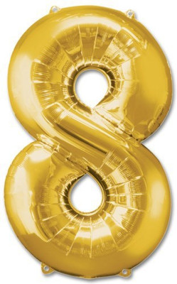 

ROCK THE PARTY Solid GOLDEN 8 Balloon(Gold, Pack of 1)