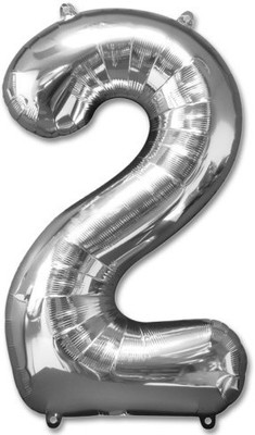 

ROCK THE PARTY Solid SILVER 2 Balloon(Silver, Pack of 1)