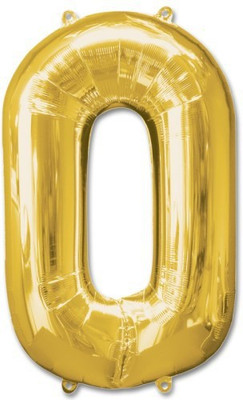 

ROCK THE PARTY Solid GOLDEN 0 Balloon(Gold, Pack of 1)
