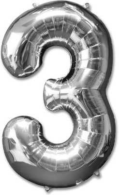 

ROCK THE PARTY Solid SILVER 3 Balloon(Silver, Pack of 1)
