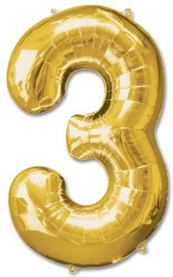 

ROCK THE PARTY Solid GOLDEN 3 Balloon(Gold, Pack of 1)
