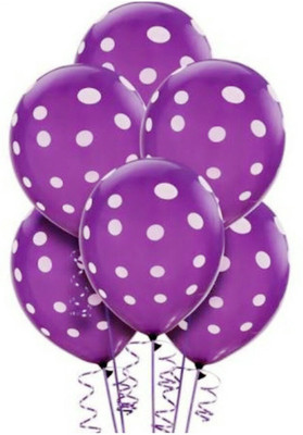 

PartyballoonsHK Printed Purple Polka Dot ( Pack of 50) Balloon(Purple, White, Pack of 50)