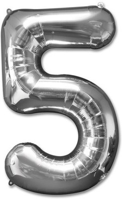 

ROCK THE PARTY Solid SILVER 5 Balloon(Silver, Pack of 1)