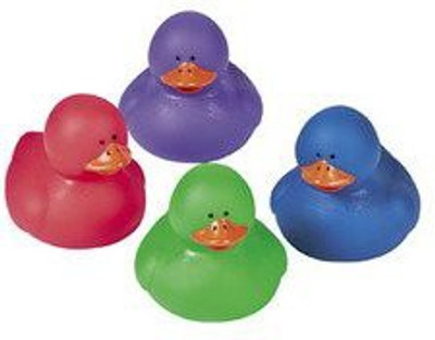 

Fun Express Jewel Tone Colored Rubber Ducky Duck Duckies Bath Toy(Multicolor)