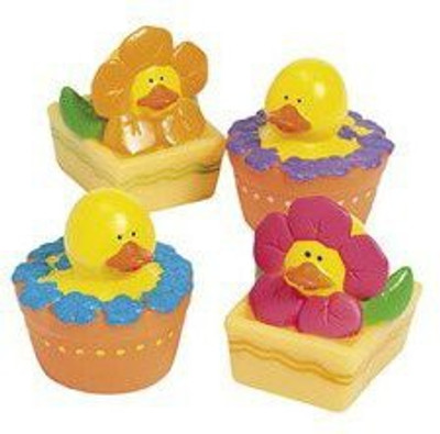 

Fun Express Spring Flower Rubber Duck Ducky Duckies Bath Toy(Multicolor)