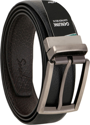 

Sarah Men Casual Black Genuine Leather Reversible Belt