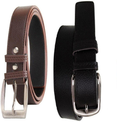 

Kesari Men Formal, Casual Black, Brown Synthetic Belt, Black and brown