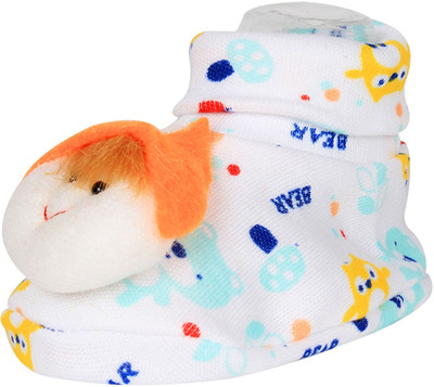 

Ole Baby Cute Faces Plush Soft Organic Cotton 3d Ole Toons Booties 0-9 Months Booties(Toe to Heel Length - 10 cm Multicolor)