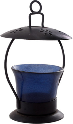 

Atariya Handmade Rot Iron Designer Hanging Candle Stand Copper 1 - Cup Candle Holder(Black, Blue, Pack of 1)