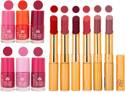 

Aroma Care Quick Dry Nail Polish and Rythm Lipstick Combo 1803201979(Set of 12)