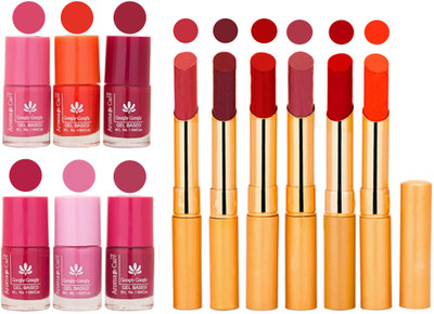 

Aroma Care Quick Dry Nail Polish and Rythm Lipstick Combo 1803201948(Set of 12)