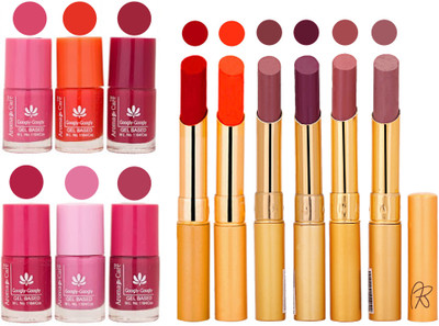 

Aroma Care Quick Dry Nail Polish and Rythm Lipstick Combo 1803202022(Set of 12)