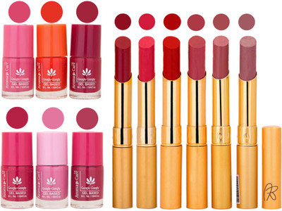 

Aroma Care Quick Dry Nail Polish and Rythm Lipstick Combo 1803201888(Set of 12)