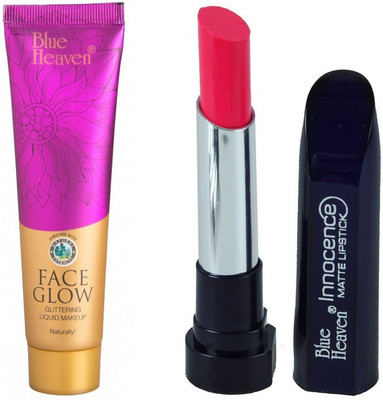 

Blue Heaven Face Glow Creme with Pink Lipstick(Set of 2)