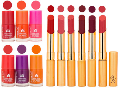 

Aroma Care Nail Polish Set and Rythm Lipstick Sets ( Modern Shades) 1803201747(Set of 12)