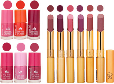 

Aroma Care Quick Dry Nail Polish and Rythm Lipstick Combo 1803202027(Set of 12)