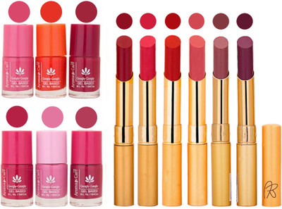 

Aroma Care Quick Dry Nail Polish and Rythm Lipstick Combo 1803201870(Set of 12)