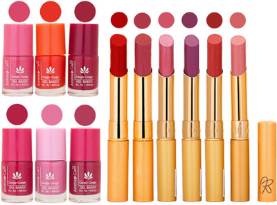 

Aroma Care Quick Dry Nail Polish and Rythm Lipstick Combo 1803201992(Set of 12)