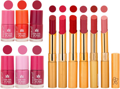 

Aroma Care Quick Dry Nail Polish and Rythm Lipstick Combo 1803201887(Set of 12)