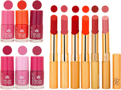 

Aroma Care Quick Dry Nail Polish and Rythm Lipstick Combo 1803201938(Set of 12)