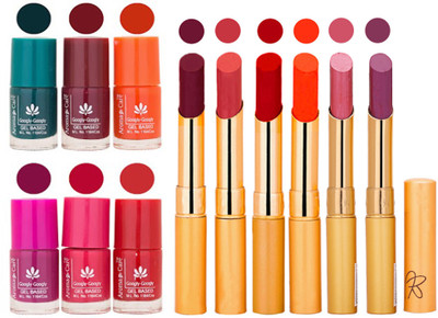 

Aroma Care Famous Combo of Nail Polish with Rythm Long Lasting Lipstick Sets 183201837(Set of 12)
