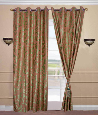 

JT International 213.36 cm (7 ft) Polyester Door Curtain (Pack Of 2)(Abstract, Green)