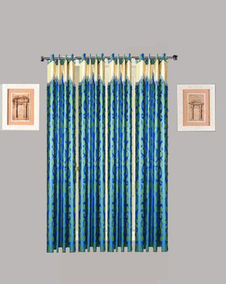 Tidy 150 cm (5 ft) Polyester Window Curtain (Pack Of 4)(Floral, Blue)