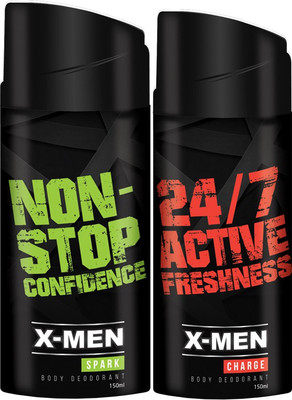 

X-Men SPARK & CHARGE BODY Deodorant Spray - For Men(150 ml, Pack of 2)