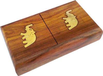 TimberKart 10 Compartments Sheesham Wood Pocket Case Brass Ele. Hand crafted Cigarette Holder Stand(Brown) available at flipkart for Rs.269