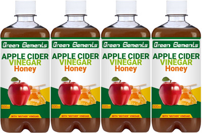 

Green Elements Honey With Mother Apple Cider Vinegar(4x500 ml, Apple Flavored)