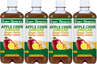 

Green Elements Ginger-Garlic-Honey-Lemon with Mother Apple Cider Vinegar(4x500 ml, Apple Flavored)