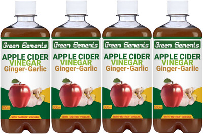 

Green Elements Ginger-Garlic with Mother Apple Cider Vinegar(4x500 ml, Apple Flavored)