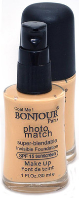 Flipkart - Bonjour Paris Photo Match Invisible Foundationï¿½ Foundation(Fair to Wheatish 02, 30 ml)