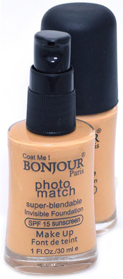 

Bonjour Paris Photo Match Invisible Foundation Foundation(Wheatish to Dusky-03, 30 ml)