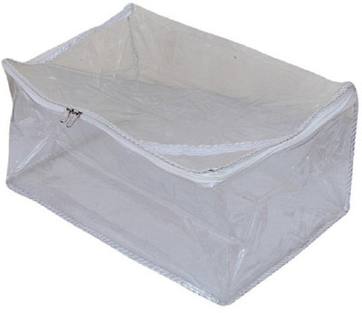 Kuber Industries Designer Kuber Industries Saree cover Full Transparent With Capacity of 10-15 Sarees (White Lace) KI27101P1(Silver) available at flipkart for Rs.269